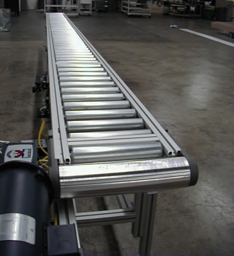 Aluminum side waist stainless steel roller conveyor