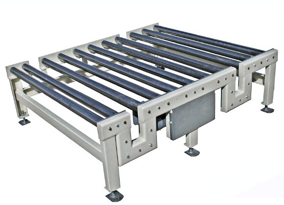Power roller conveyor with transplanting chain position